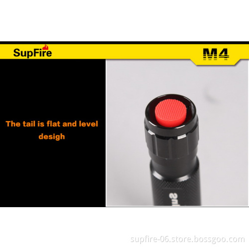 CE, FCC and RoHS Certification high power SupFire M4-U2 rechargeable portable LED flashlight